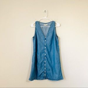 Madewell Denim Button-Front Sleeveless Easy Dress in Haslett Wash size S